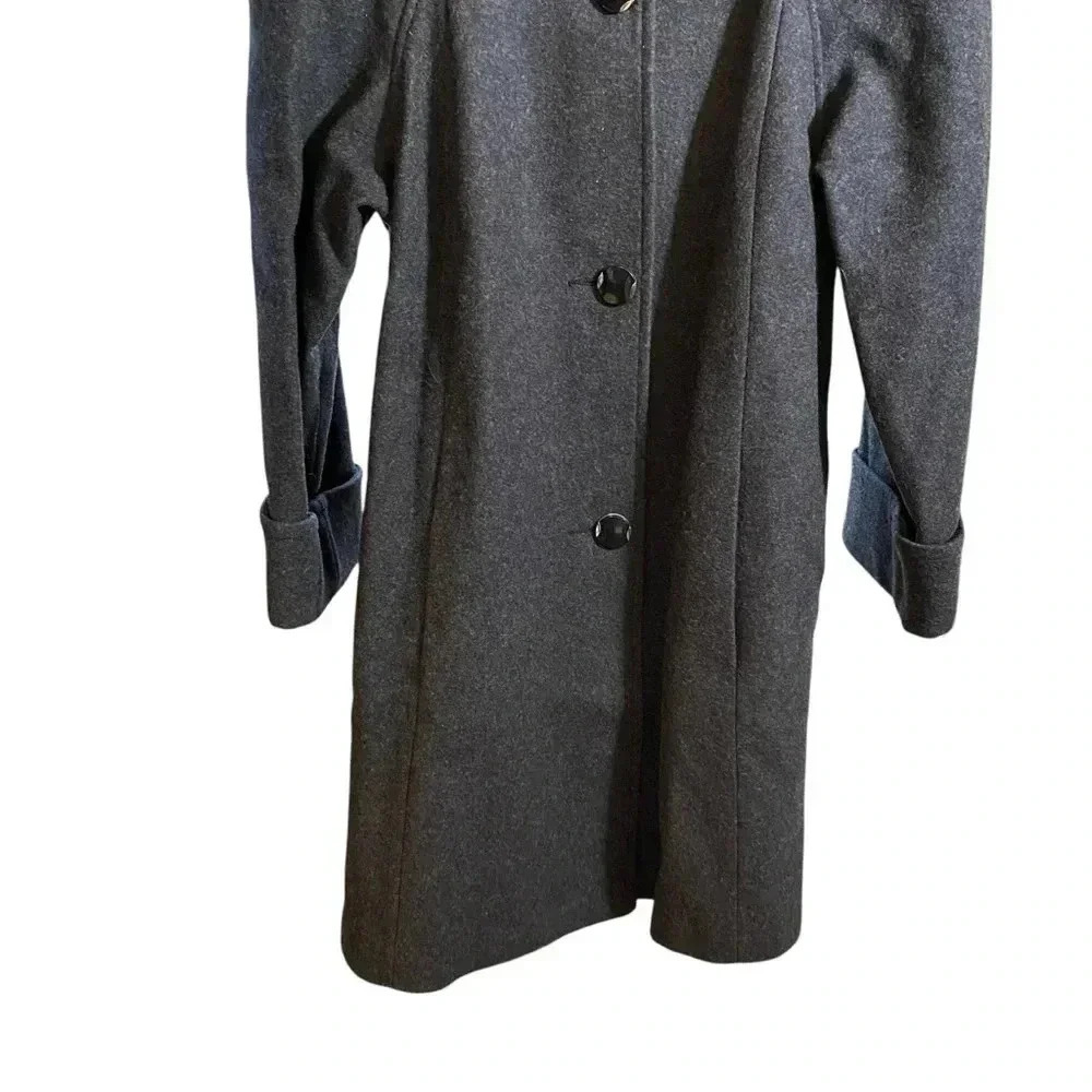 VGT JOFELD de Ball Valvet Women's Stand Collar Coat Front Buttons Black Size M - Picture 4 of 15